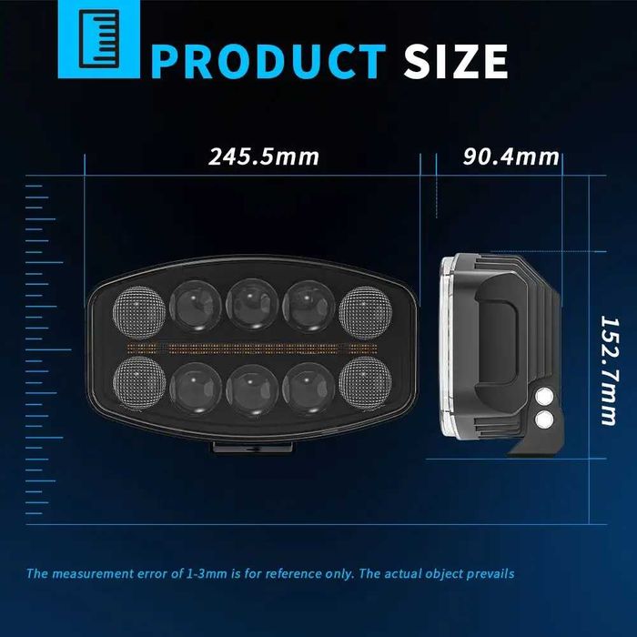 LED мощен диоден фар 12-24V за камиони трактор земеделски машини 10C01