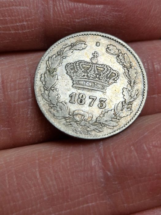 50 Bani 1873 - aUNC (de colecție cu detalii și luciu parțial)