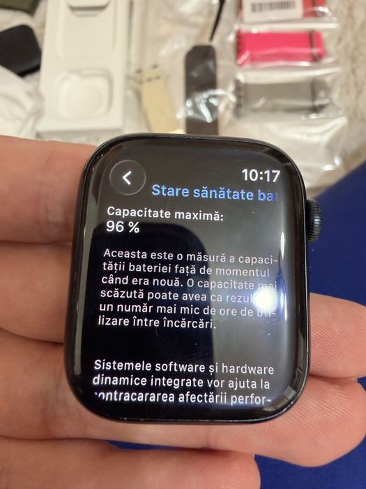 Apple Watch Series 7 45mm Midnight Aluminum - Baterie 96% + 14 Curele