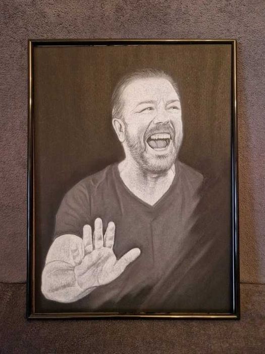 Ricky Gervais Bundle - Tablou Art + 3 Show-uri de Stand-Up (3 Discuri)