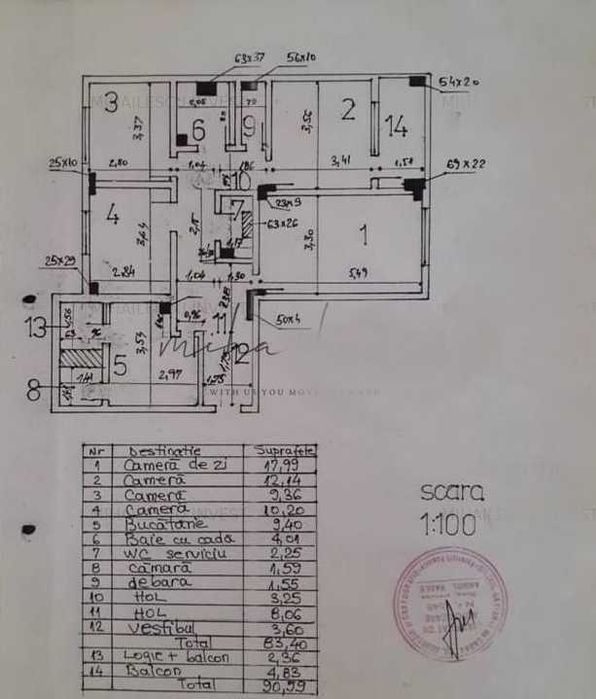 Inchiriez Apartament 4 Camere decomandat Militari Uverturii 91 mp, 2 balcoane Et. 8