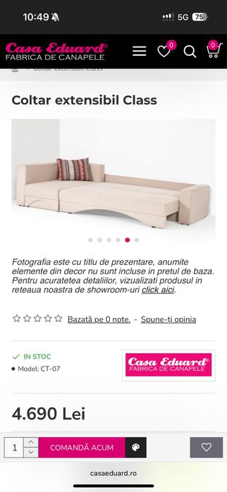 Canapea colt Coltar Extensibil Class saltea relaxa