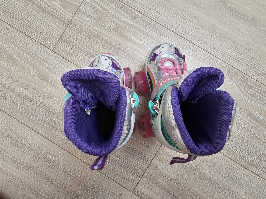 Role 26-30 reglabile copii roti luminoase silicon rulmenti ABEC7 fete