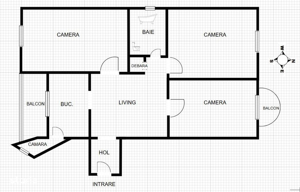 Apartament 4 camere decomandat | 76mp | Finisat | Zona Pod Marasti