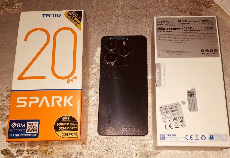 Kafolatlangan narxda siz uchun Tecno Spark 20 pro