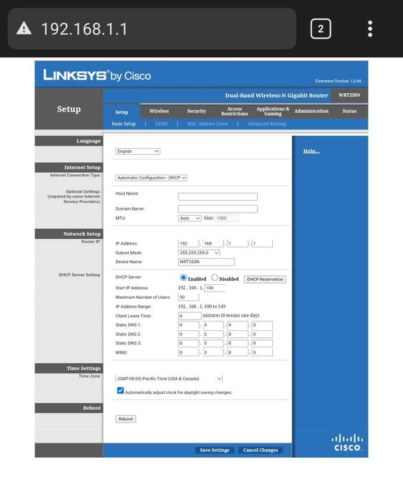 Двубандов Гигабитов Wi-Fi рутер Linksys WRT320N (Wireless N)