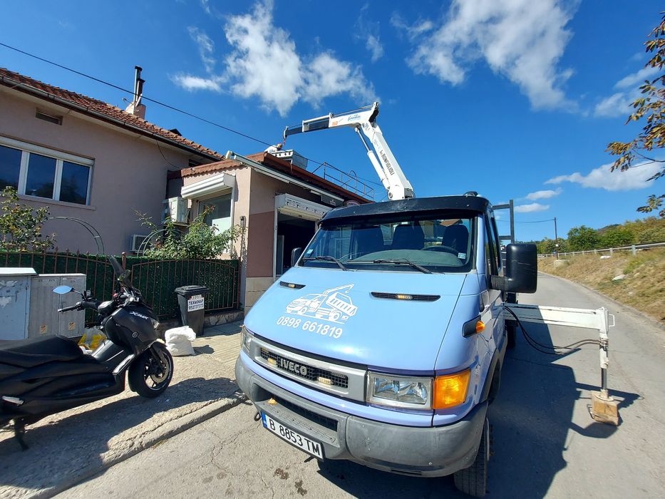 Транспортни Услуги Тристранен Самосвал с КРАН-Варна