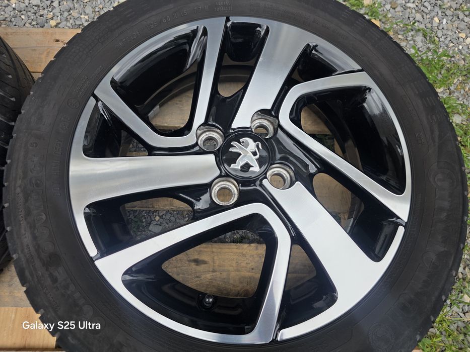 Лети джанти 15ки 4х100 Peugeot, Toyota + летни гуми 165/60/15 Continental