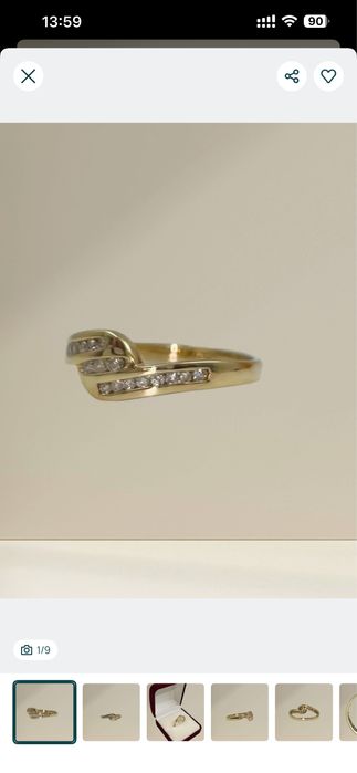 Златен пръстен с диаманти 14к