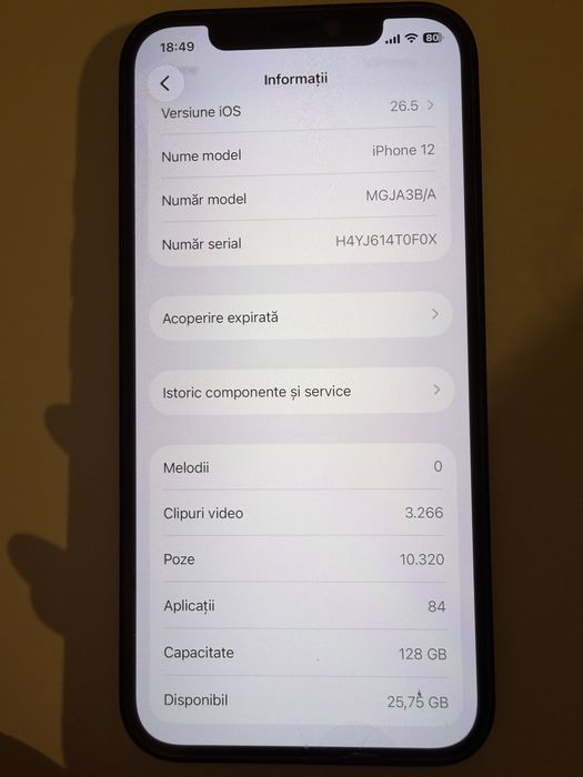 Iphone 12 Black 128 GB impecabil