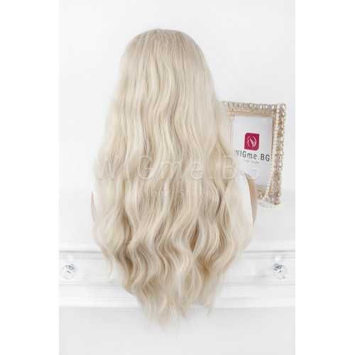 Дълга руса лейс фронт перука на вълни Адалин