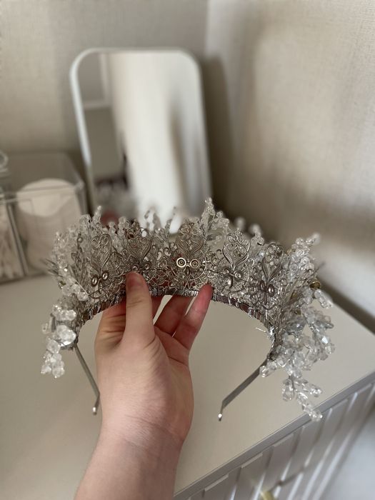 Корона + подарок сережки кафф