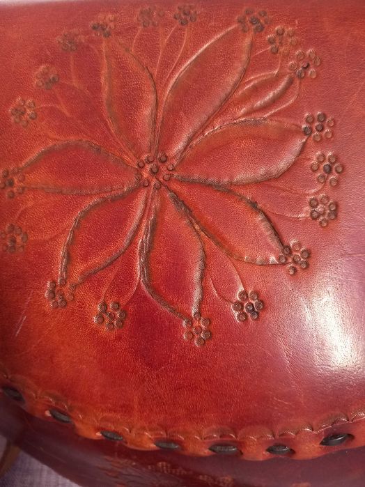 Уникална дамска чанта естествена кожа с закопчалка от рог