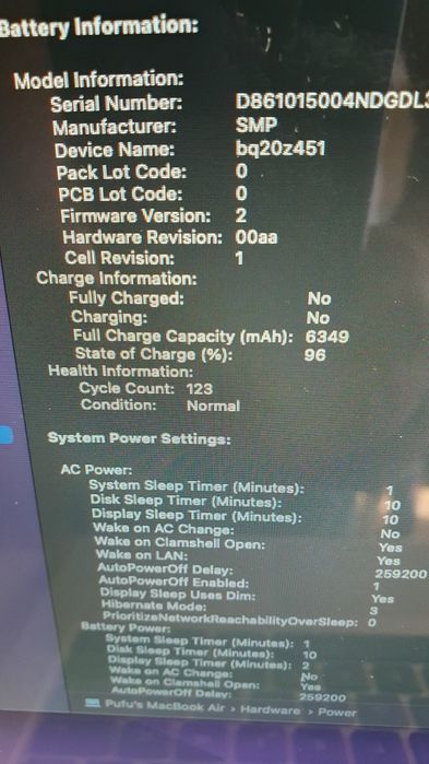 Macbook Air A1466/2015, 128 gb ssd