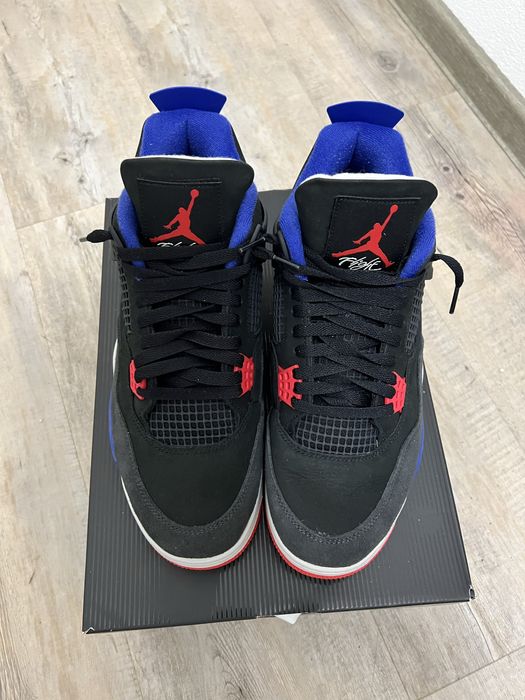 Air Jordan 4 retro black/fire red-deep royal blue noir/bleu royal
