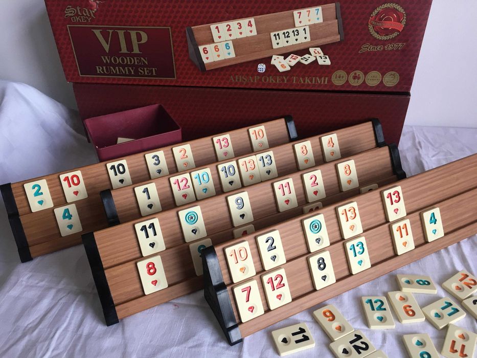 Joc Remi Remy Rummy NOU Table grele din lemn masiv lacuit. SIGILAT!