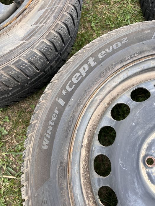 Anvelope  205/55/16 Hankook cu jante de tabla 5x112