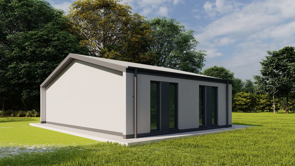 Casă 85m2 din panouri SIP cu teren 500m