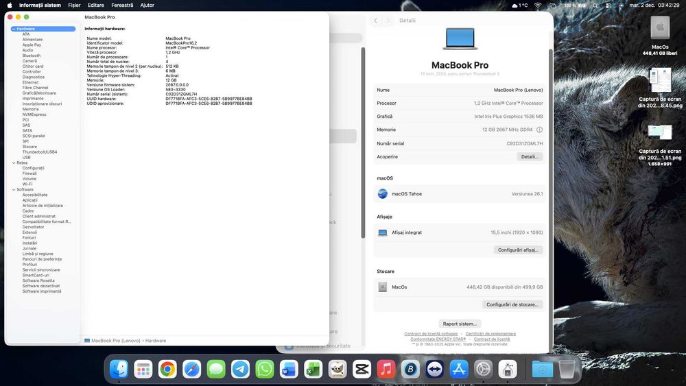 Lenovo IdeaPad / instalat Macos Tahoe 26.2