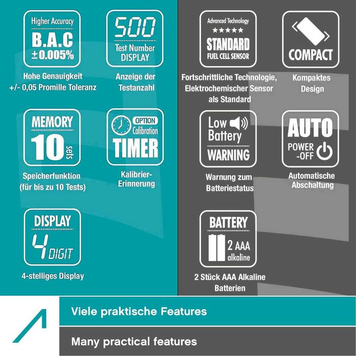 Aparat alcooltest Ace Af-33, precizie de poliție 98