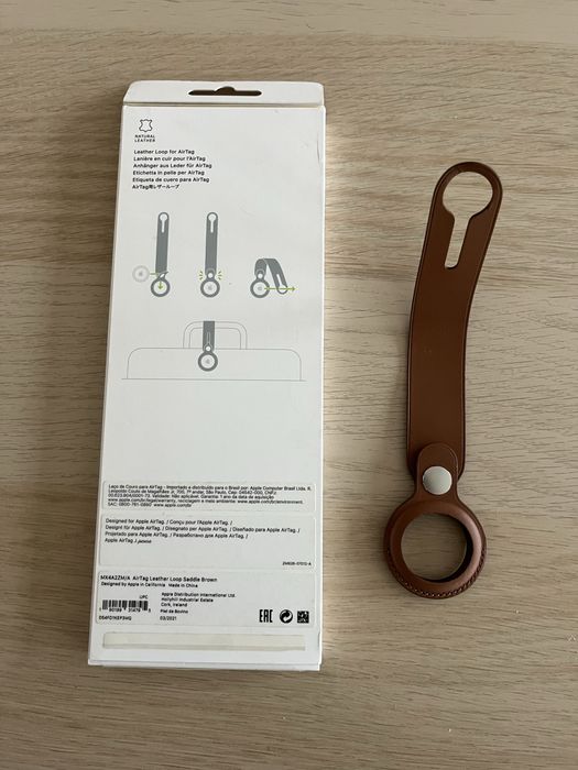 AirTag Leather Loop Saddke Brown