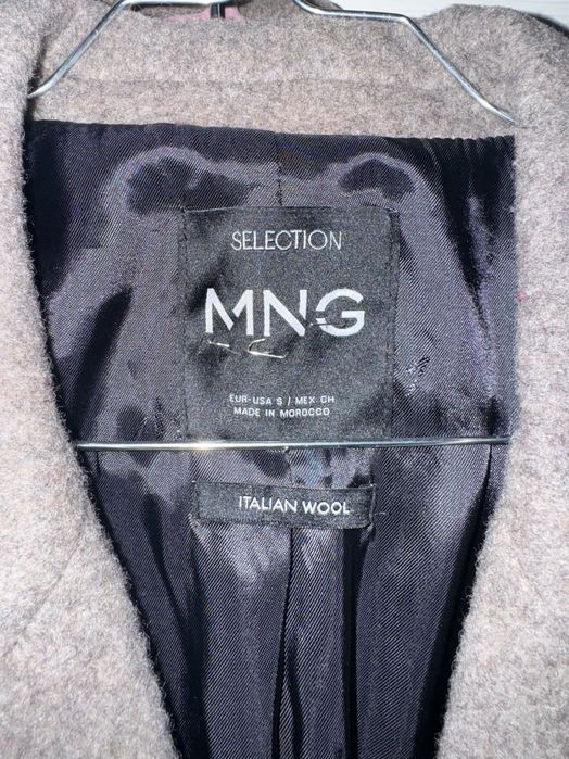 MNG Selection палто от италианска вълна, кафяво taupe, размер S