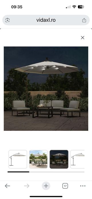 Umbrela de soare suspendată