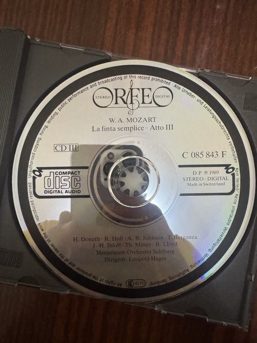 Моцарт La Finta Semplice (3 CD) Orfeo 1989