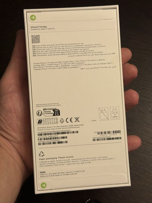 Iphone 17 Pro Max 256GB deep blue sigilat