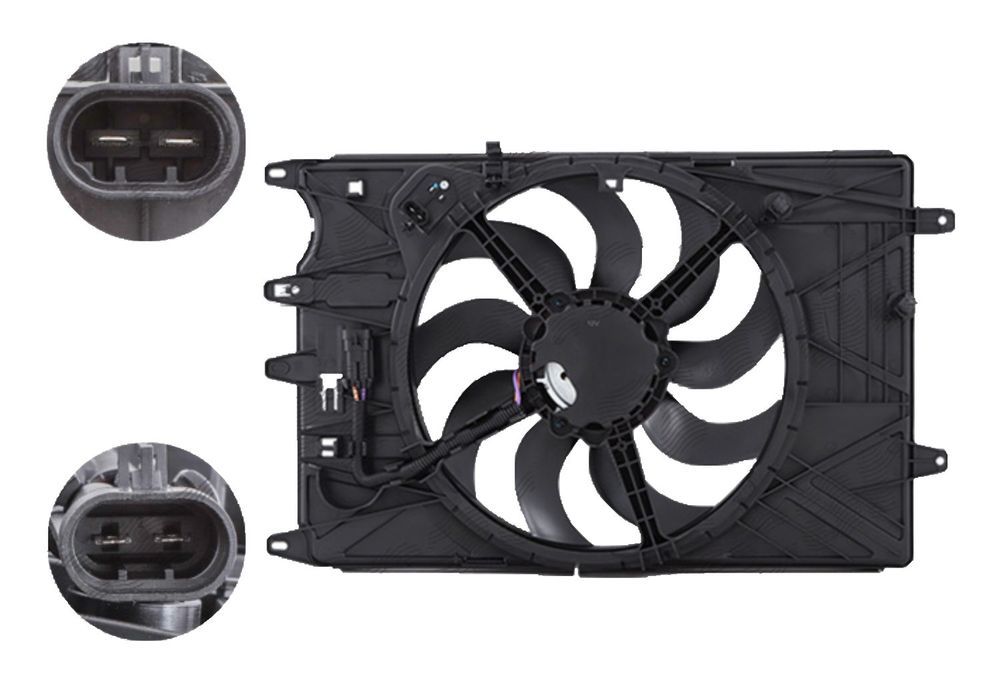 GMV ventilator radiator Fiat Tipo 2016-, 1.4, Diam.: 405 mm, mufa: (2 +2) pini, OE 52015585, Th-Series