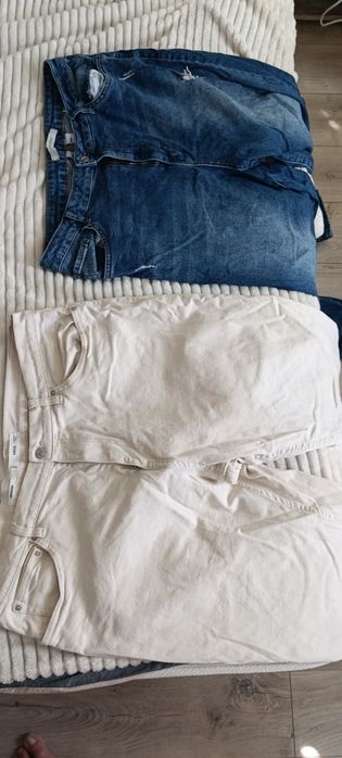 Дънки 46-48/ХХЛ XXL lcw и mango бежови-бели и сини