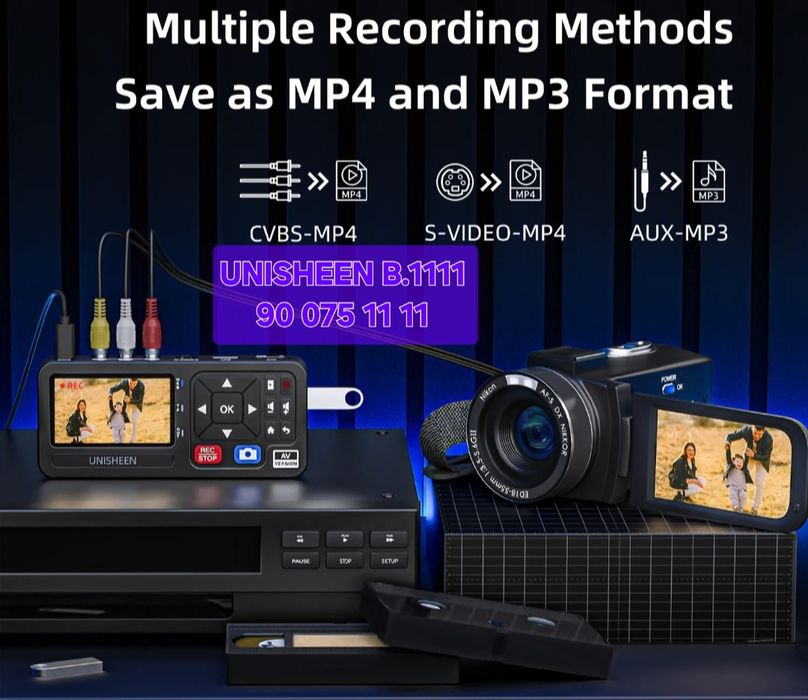 Unisheen UR230A | Оцифровка VHS видеокассет | запись на флешку