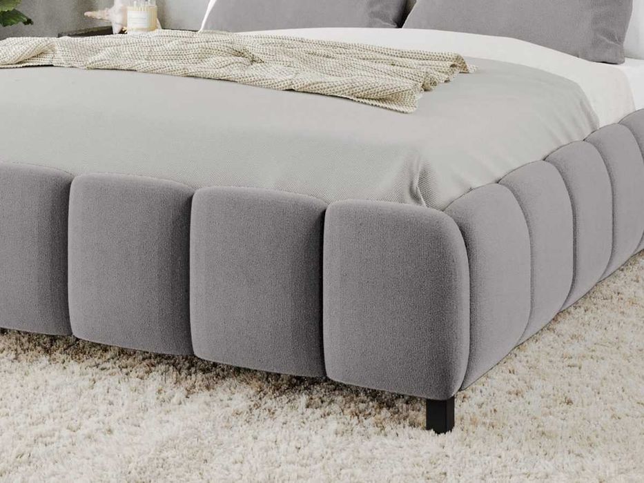 Pat Tapitat Bari Gri Velluto 16 cu somiera rabatabila si lada