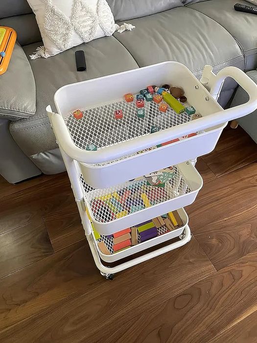 Тележка, 3-х уровневая тележка для хранения, грузоподъемностью 25 кг