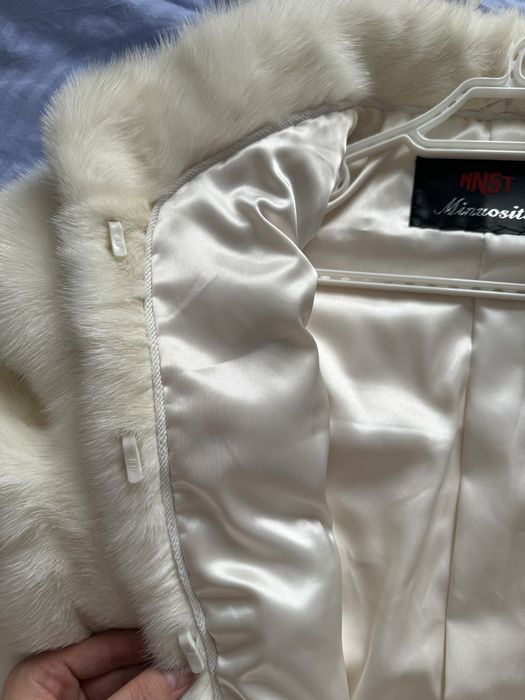 Норковая шуба белая