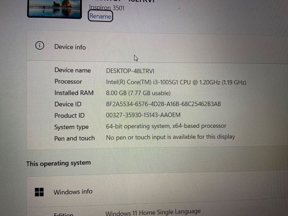 Dell inspiron laptop