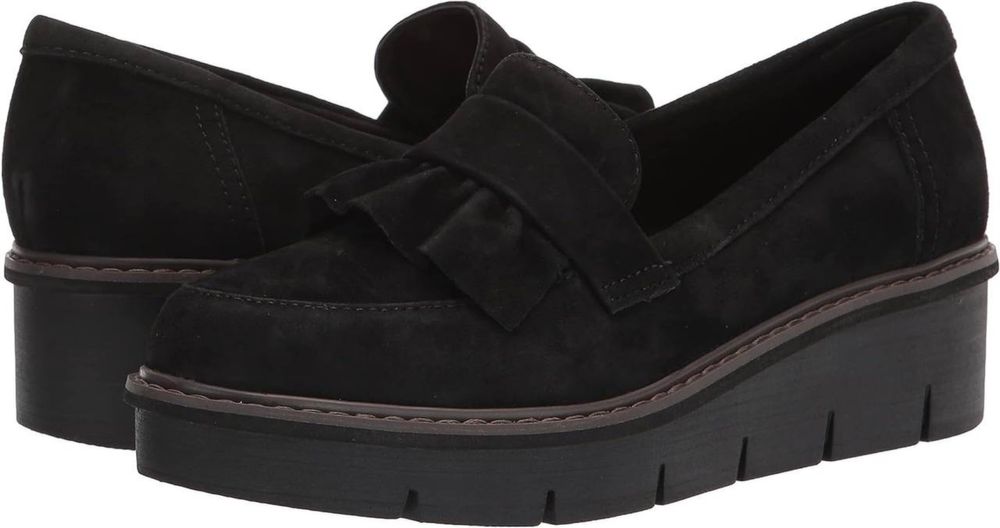 Clarks, Airabell Slip. Кожаные/ замшевые лоферы из США. Разм 38.5