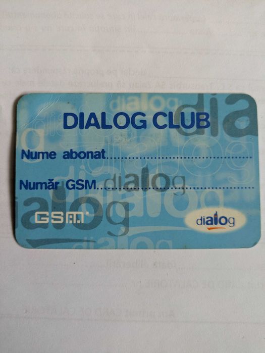 Card "Dialog Club" din anul 2001