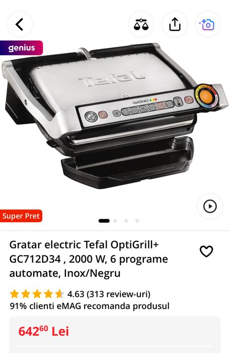 Grill electric Tefal optigrill