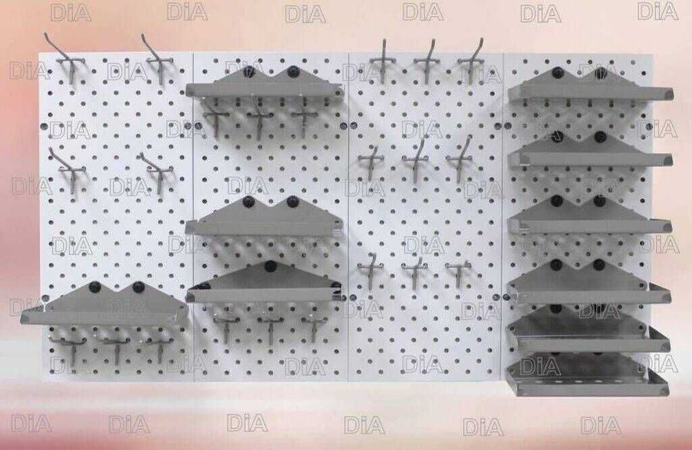 Teshilgan panel, перфопанель, do'konda ilgaklar uchun panel