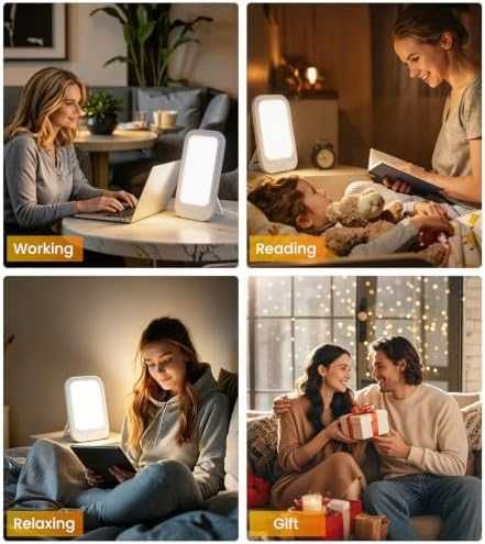 Нова LED SAD лампа 10000 Lux 3 цветни температури 5 яркости таймер USB светлинна терапия