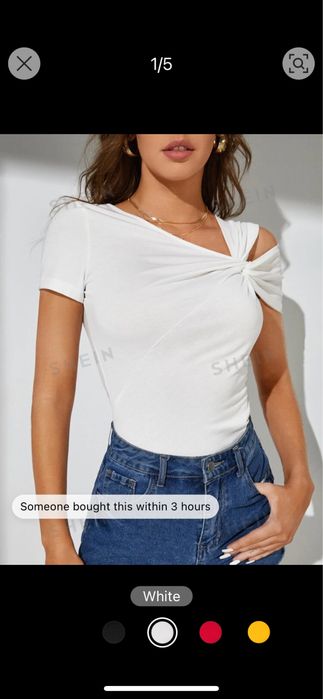 Дамска бяла тениска