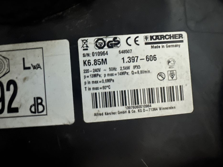 Karcher K6.85 140 bar