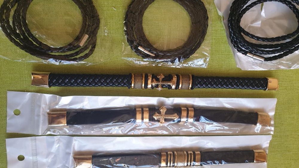 НОВИ Позлатени Гривни разл.вид и размер,кайшка от естествена кожа-70лв