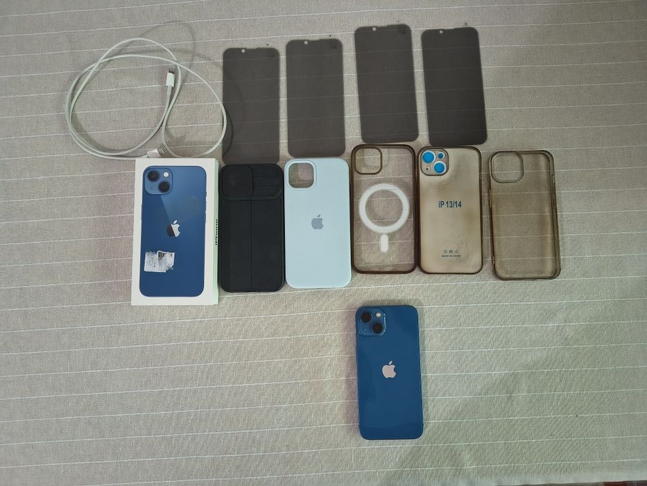 iPhone 13 Full Box Albastru 128 GB perfect funcțional