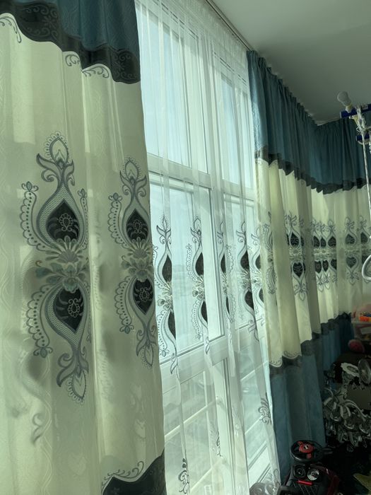 Шикарные шторы с тюлями в комплекте