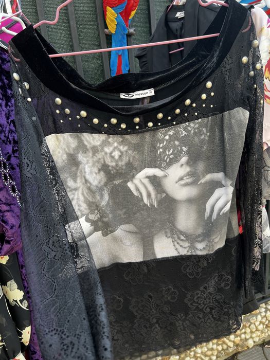 Salopeta Killah neagra, bluza neagra dantela si mov catifea universala