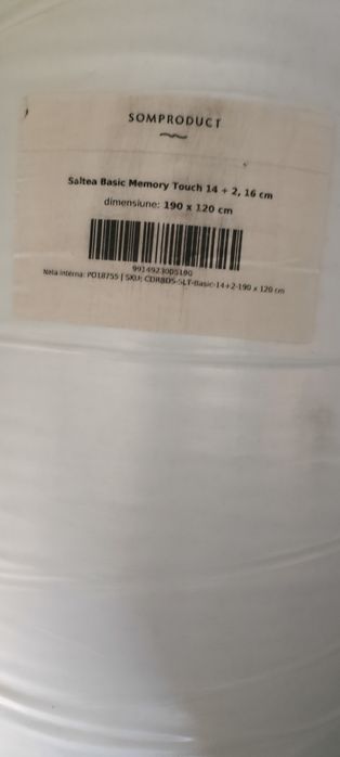 Saltea Basic Memory Touch 14 cm spuma HR + 2 cm Memory