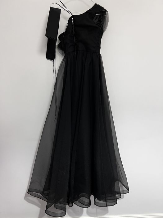 Rochie lunga, eleganta Ana Radu, La Donna: neagra, fucsia, multicolora