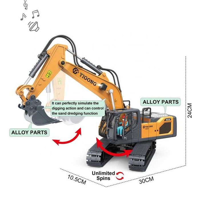 RC экскаватор 1 канал 1: 20 индукция бесконечного вращающегося 2,4 ГГц